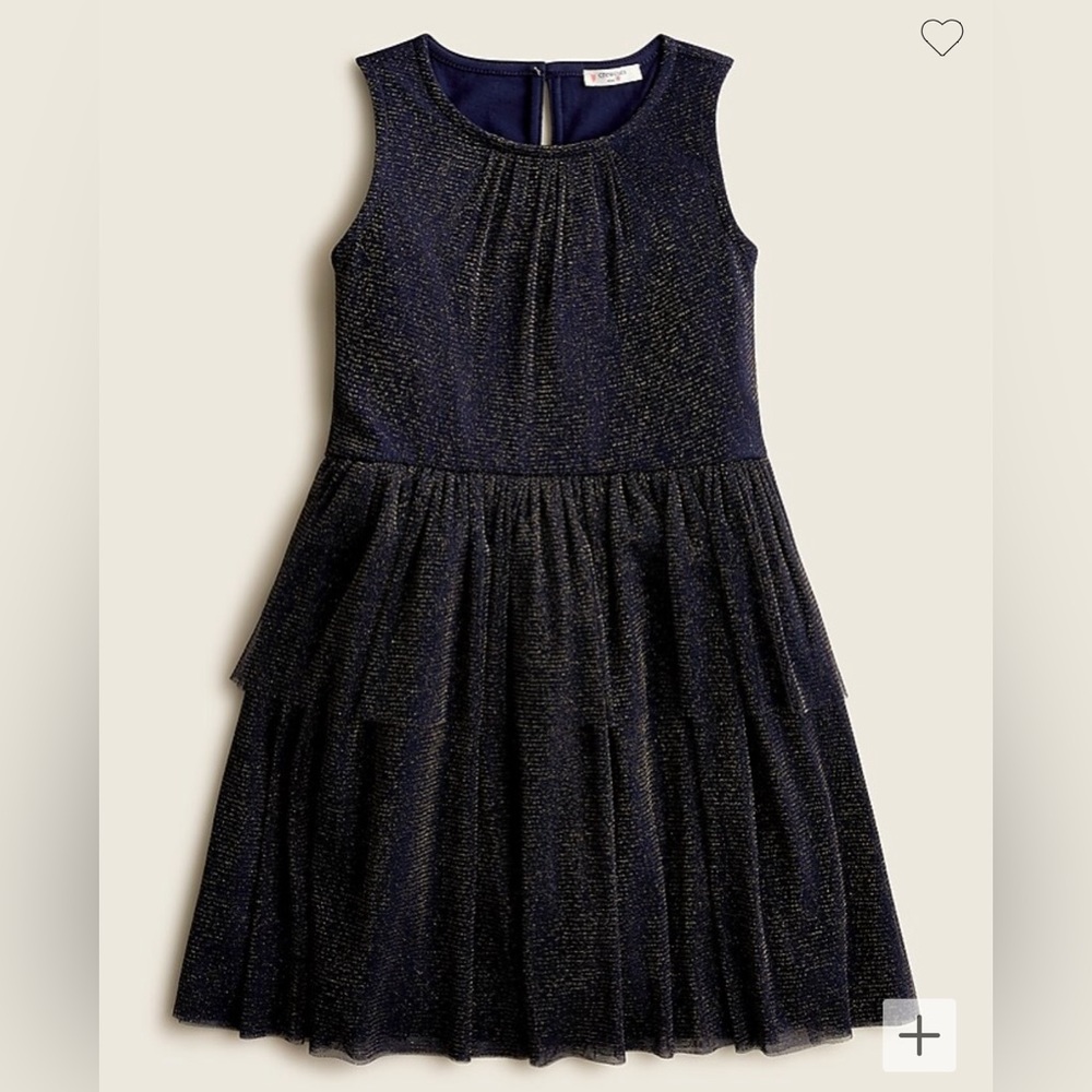 Crewcuts Girls' tiered sparkle tulle dress, size 6.